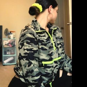 Crop windbreaker set